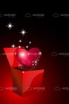 Glossy Red Heart with Sparkles in Gift Box